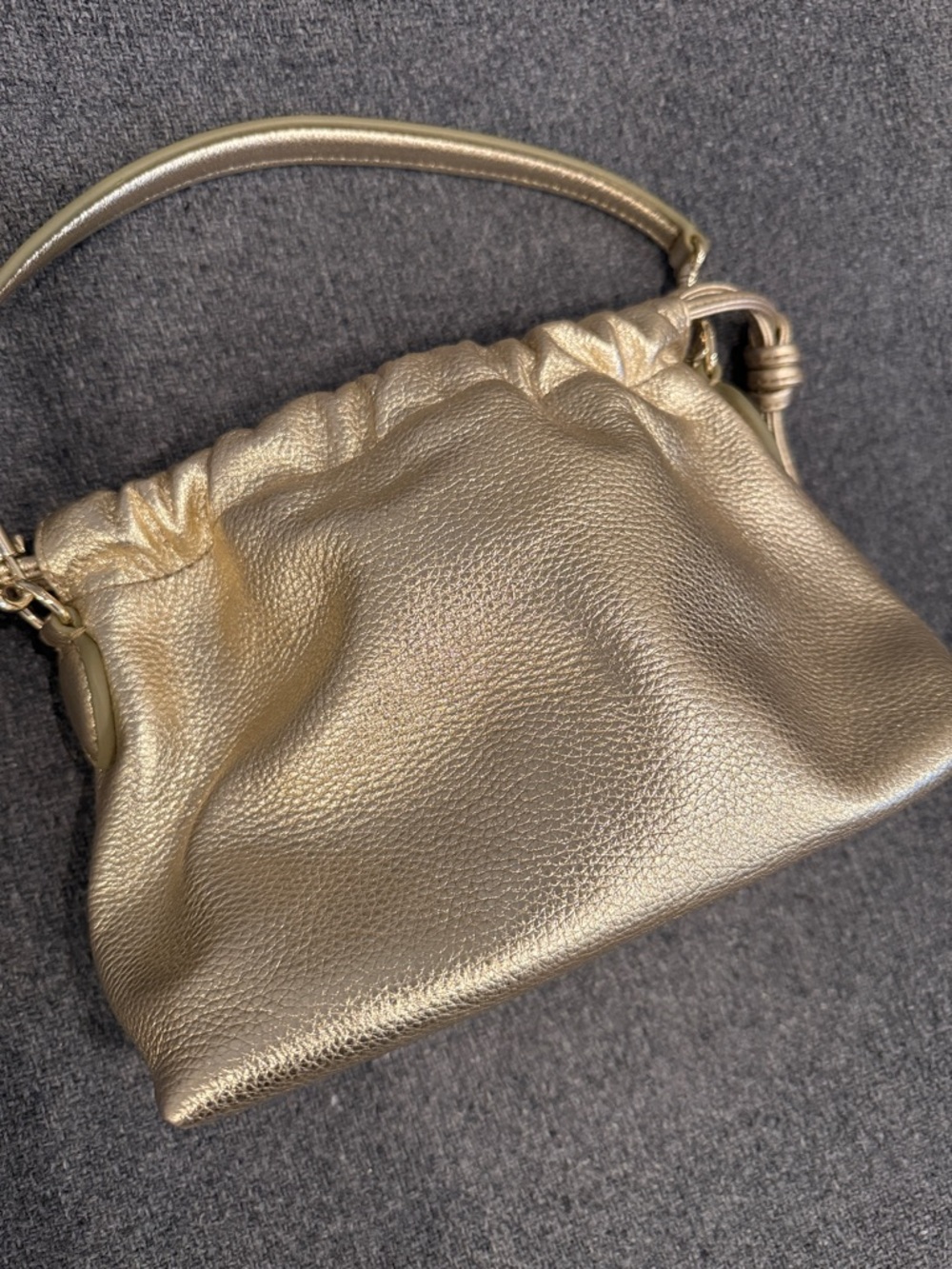 Talbots Metallic Gold Gathered Top Handle Women's Evening Bag